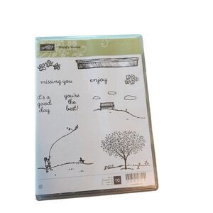 Stampin' Up! HAPPY HOME Stamp Set of‎ 10 140503 Kite Dog Child Tree Bench